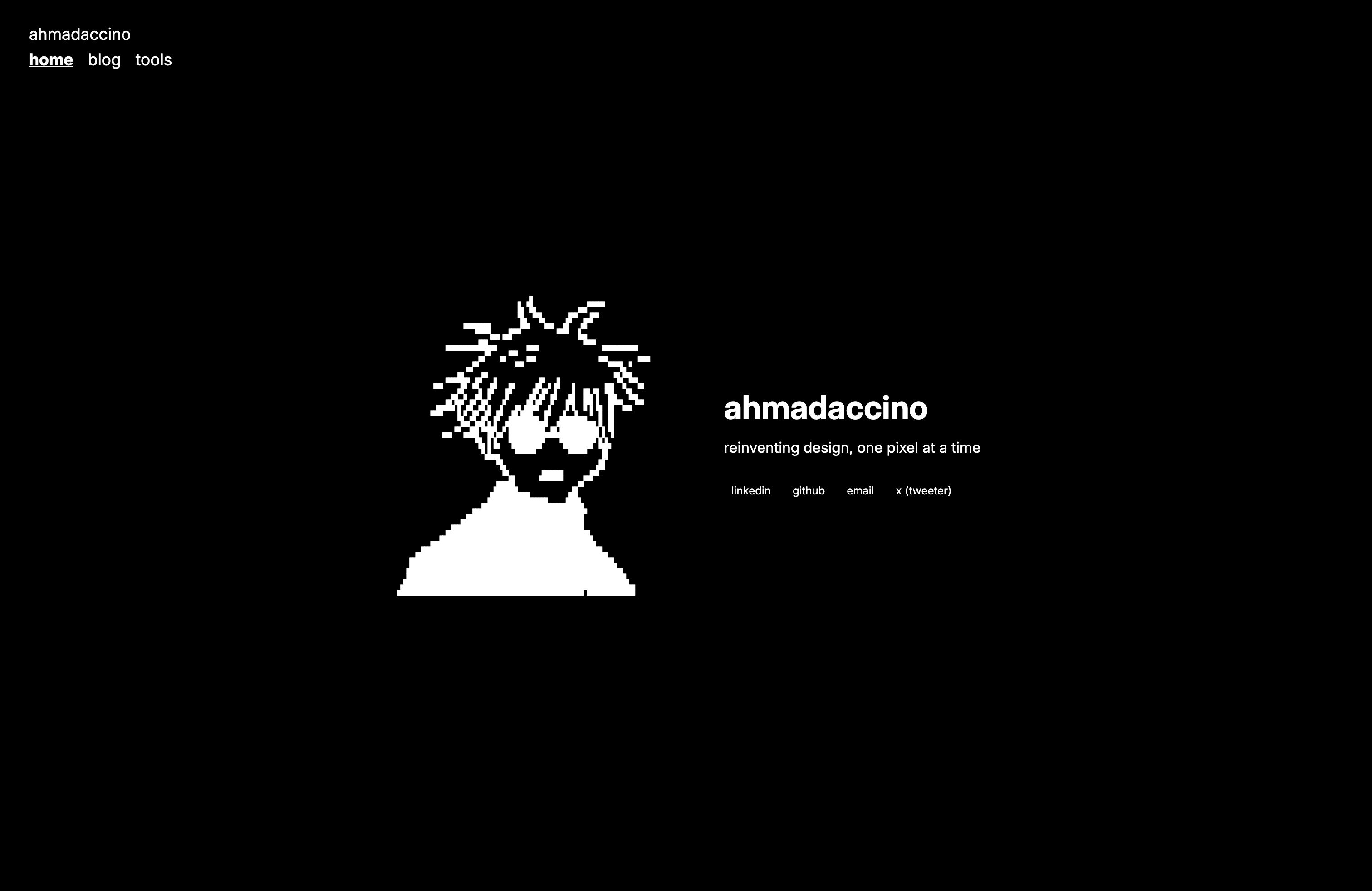 Screenshot of Ahmadaccino's portfolio