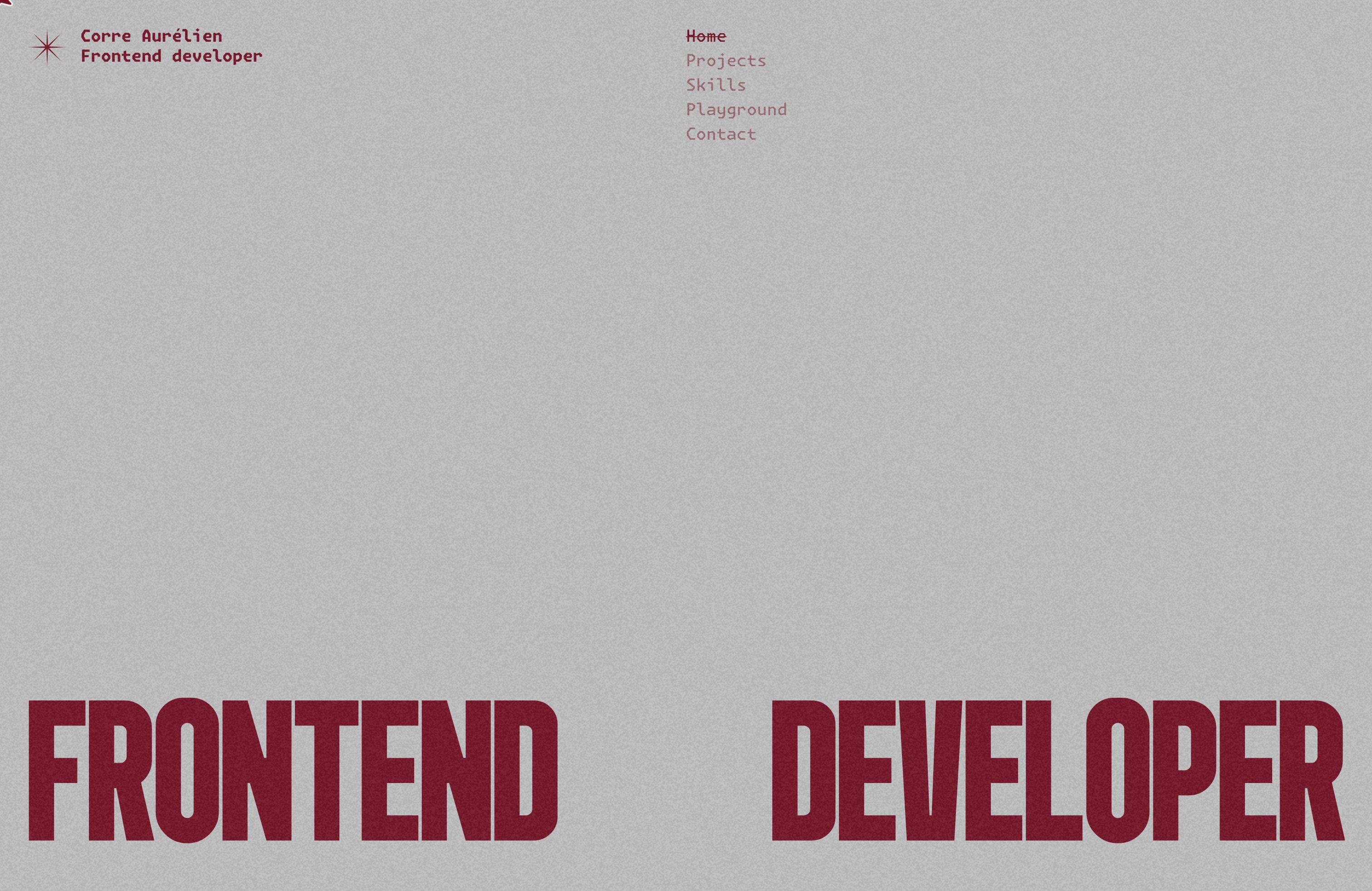 Screenshot of Aurelien Corre's portfolio