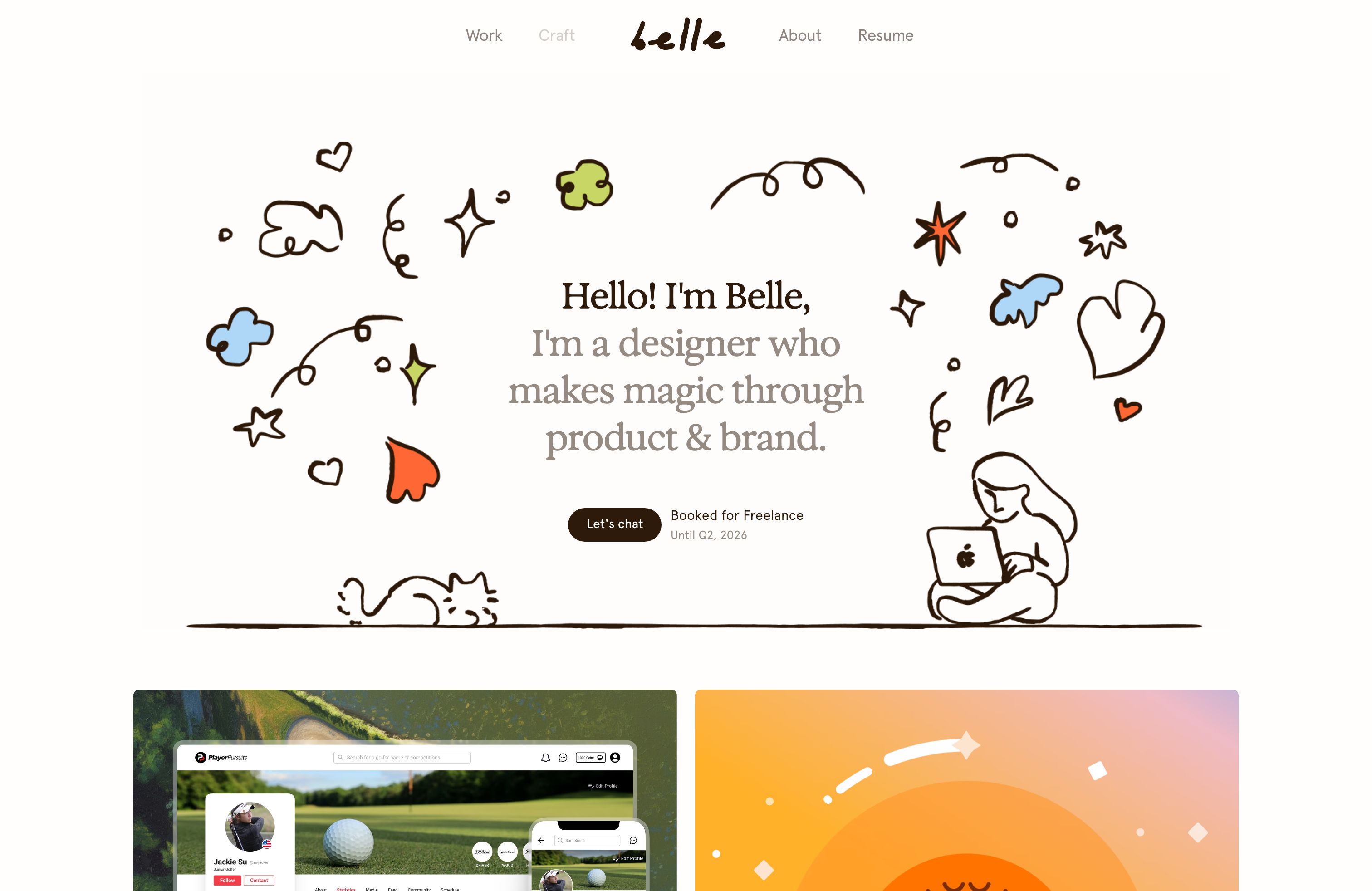 Screenshot of Belle Duffner's portfolio