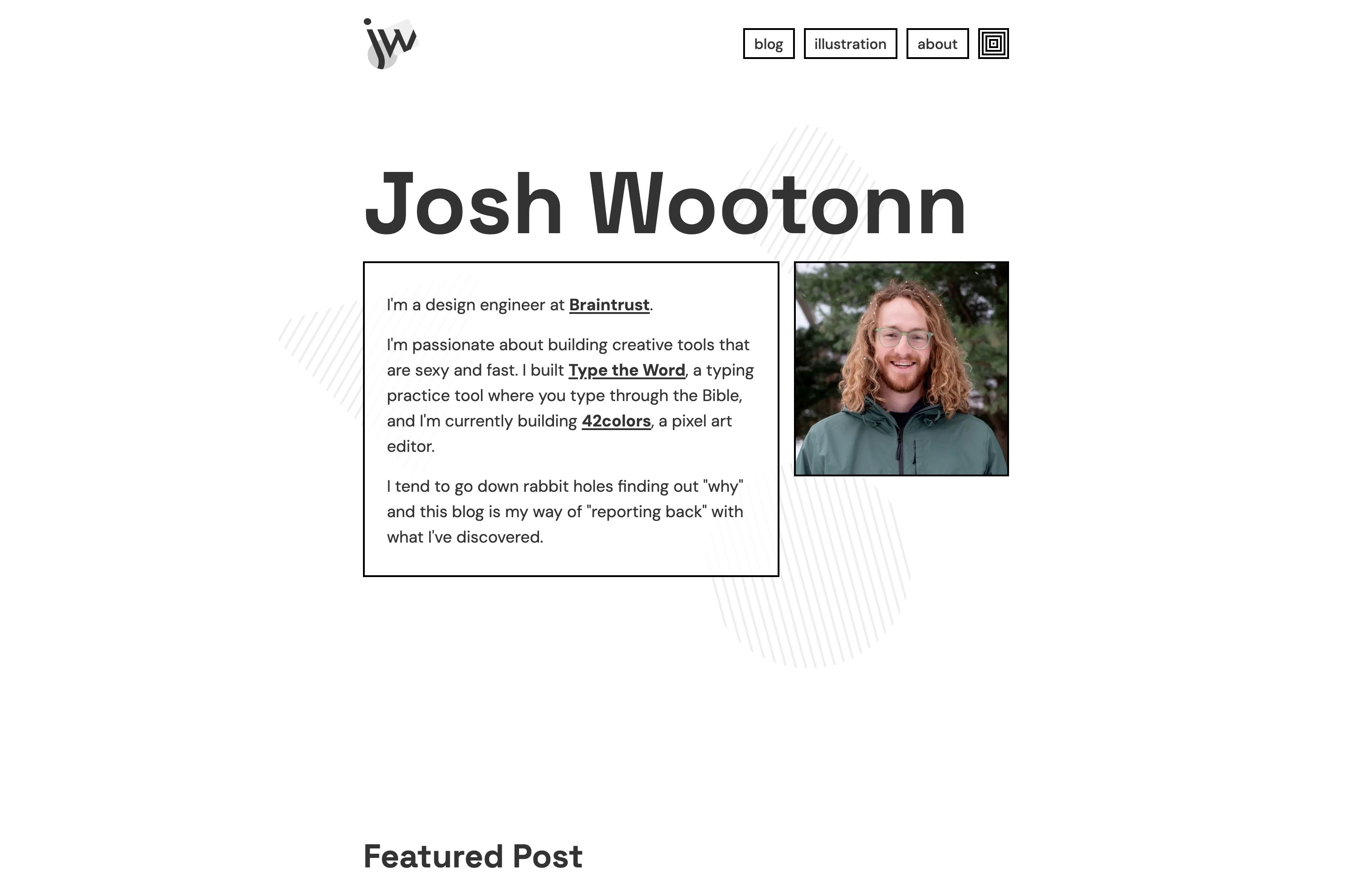 Screenshot of Josh Wootonn's portfolio