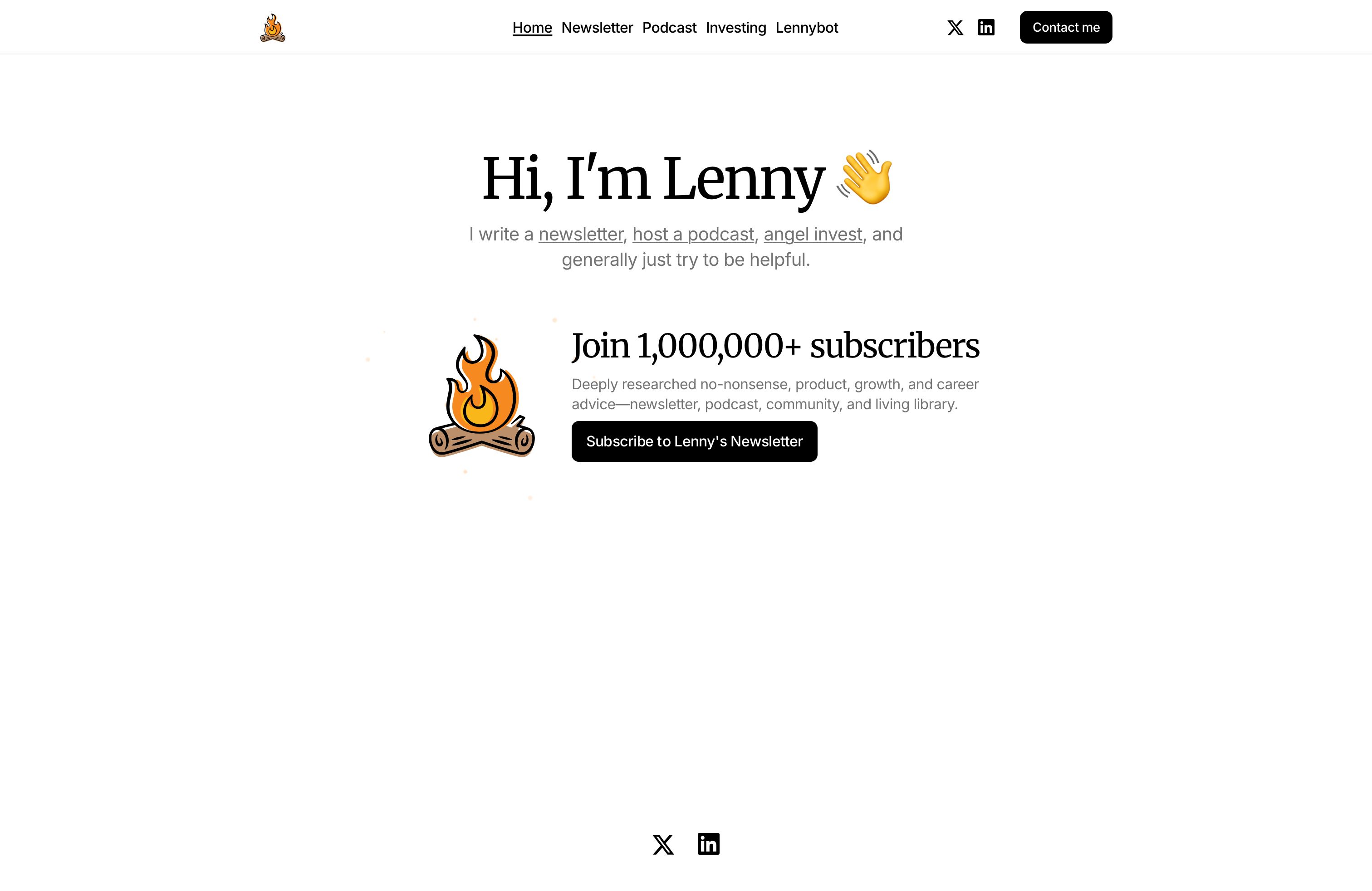 Screenshot of Lenny Rachitsky's portfolio