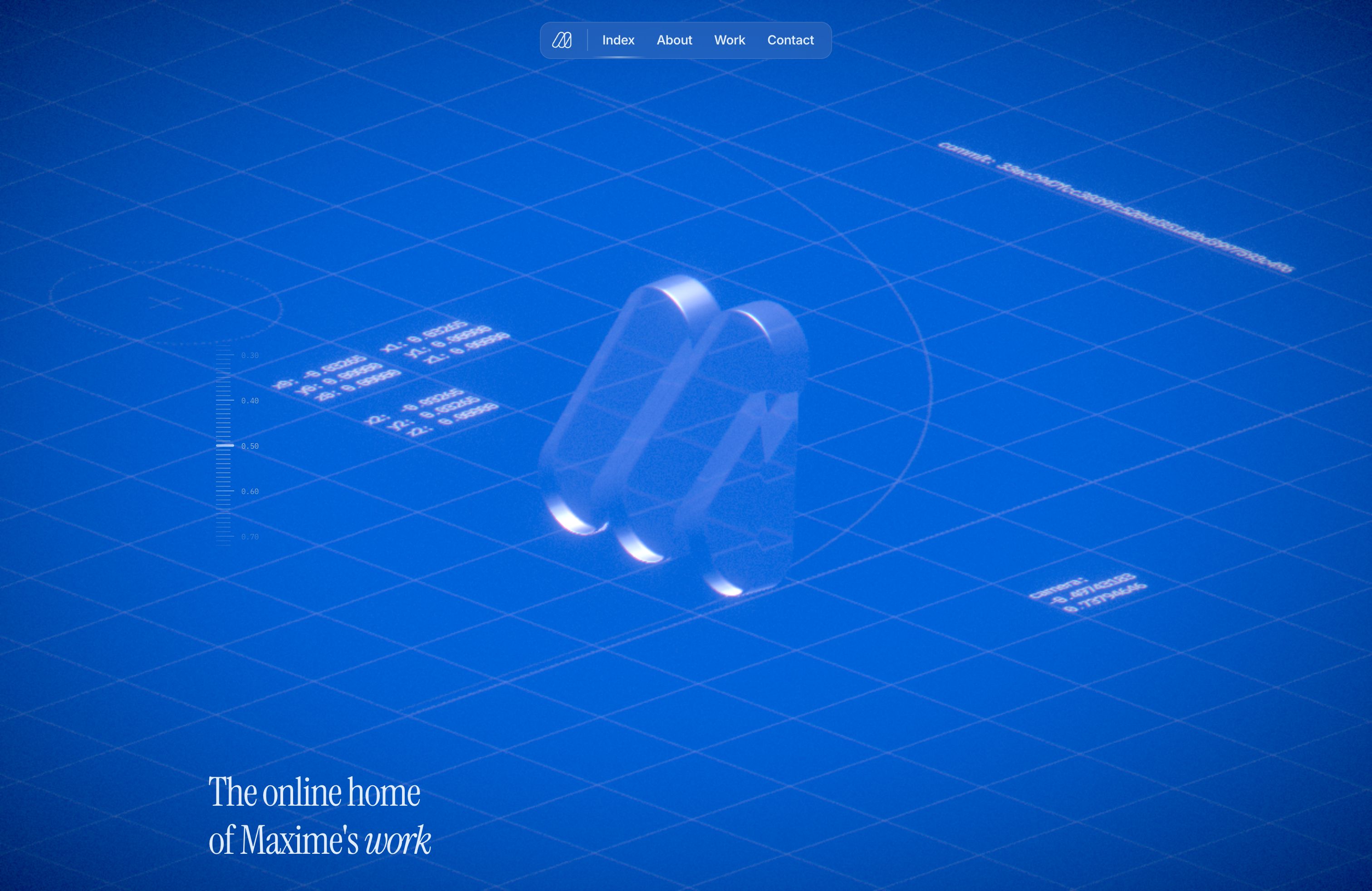 Screenshot of Maxime Heckel's portfolio