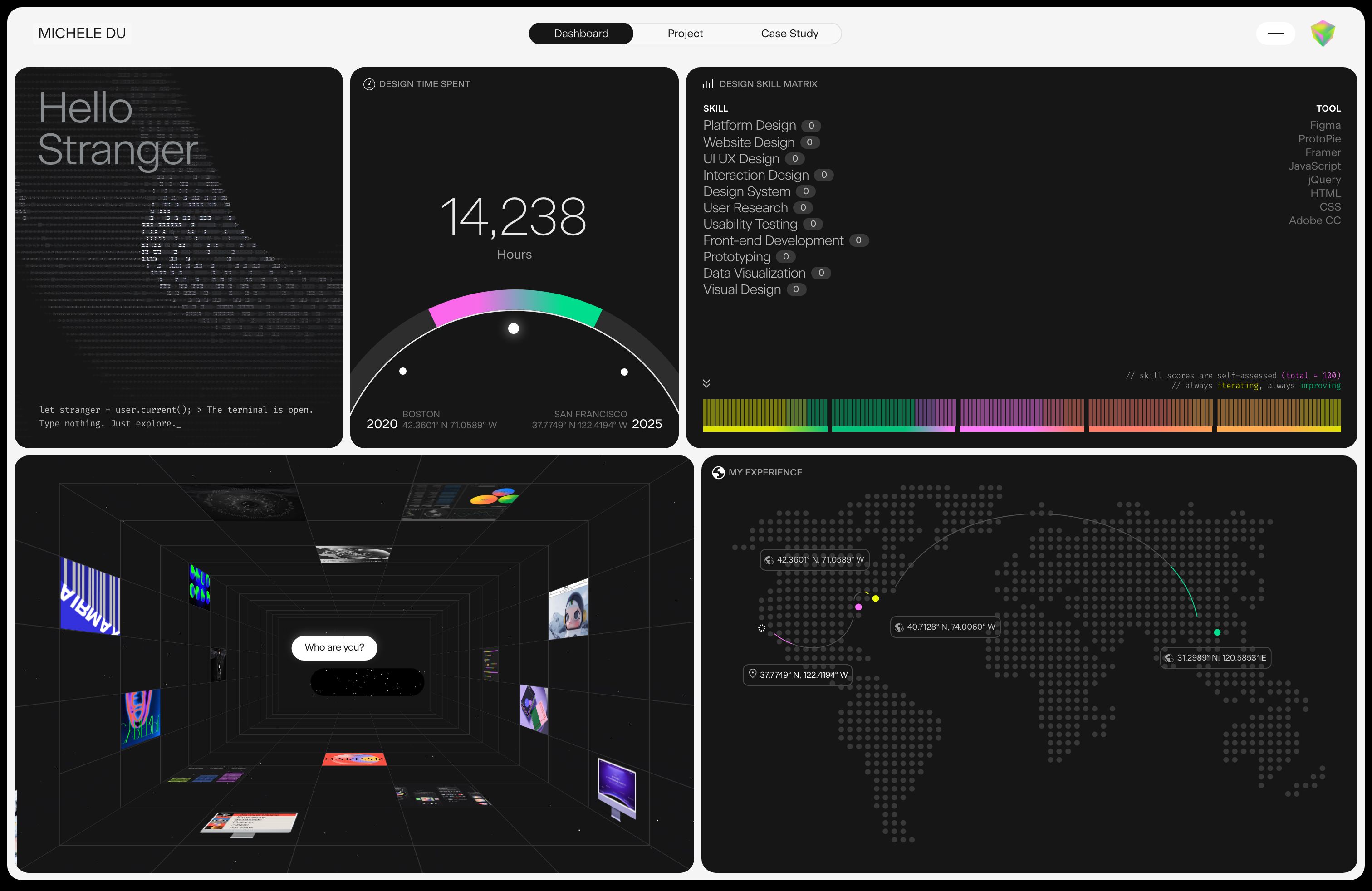 Screenshot of Michele Du's portfolio