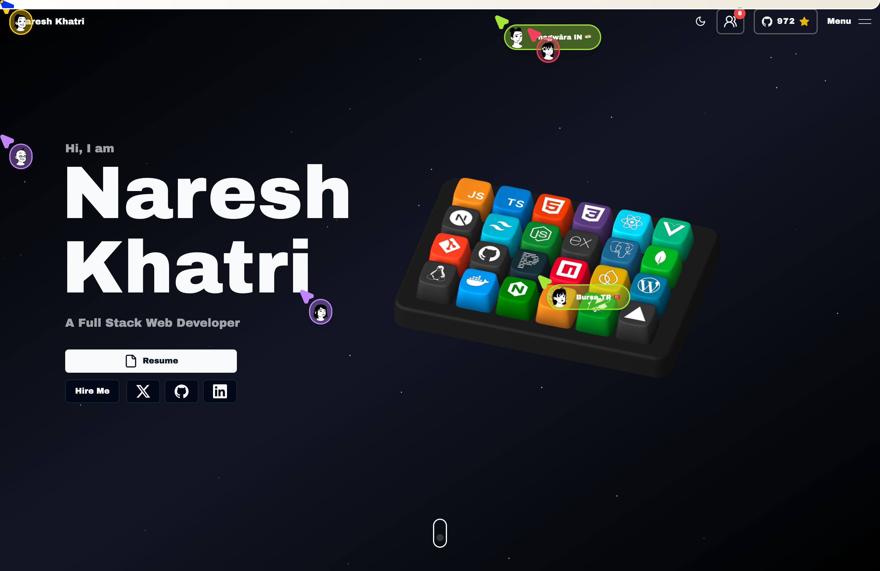 Screenshot of Naresh Khatri's portfolio
