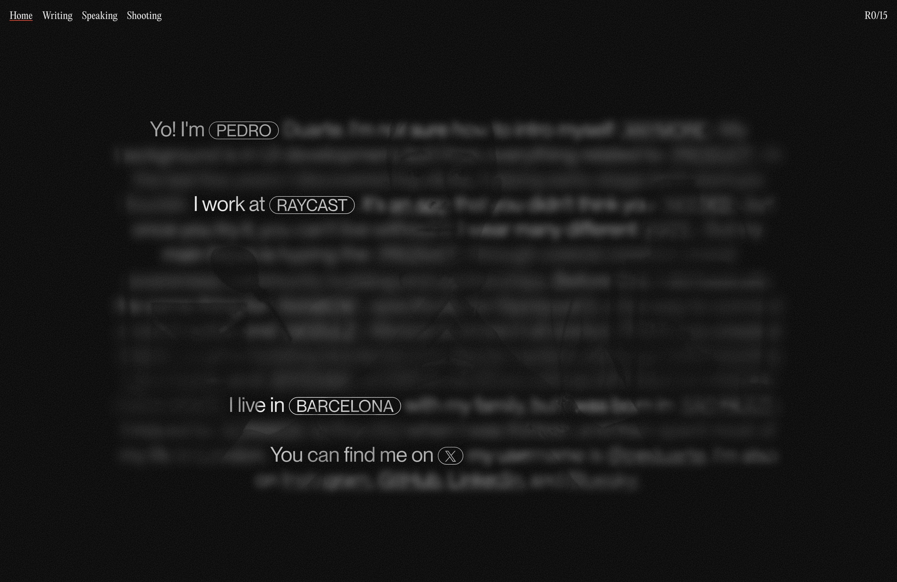 Screenshot of Pedro Duarte's portfolio